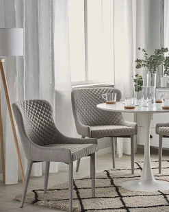 Sæt med 2 spisebordsstole SOLANO Lysegrå
