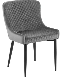 Sæt med 2 spisebordsstole SOLANO Velour Grå