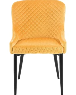 Sæt med 2 spisebordsstole SOLANO Velour Gul