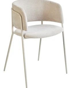 Sæt med 2 spisebordsstole SPRINGER Chenille Lys Beige