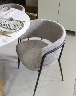 Sæt med 2 spisebordsstole SPRINGER Chenille Brungrå