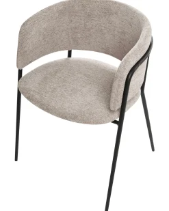 Sæt med 2 spisebordsstole SPRINGER Chenille Brungrå