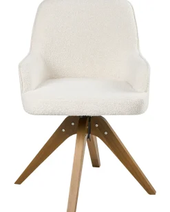 Sæt med 2 spisebordsstole SYLVANIA Boucle Cremehvid