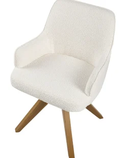 Sæt med 2 spisebordsstole SYLVANIA Boucle Cremehvid