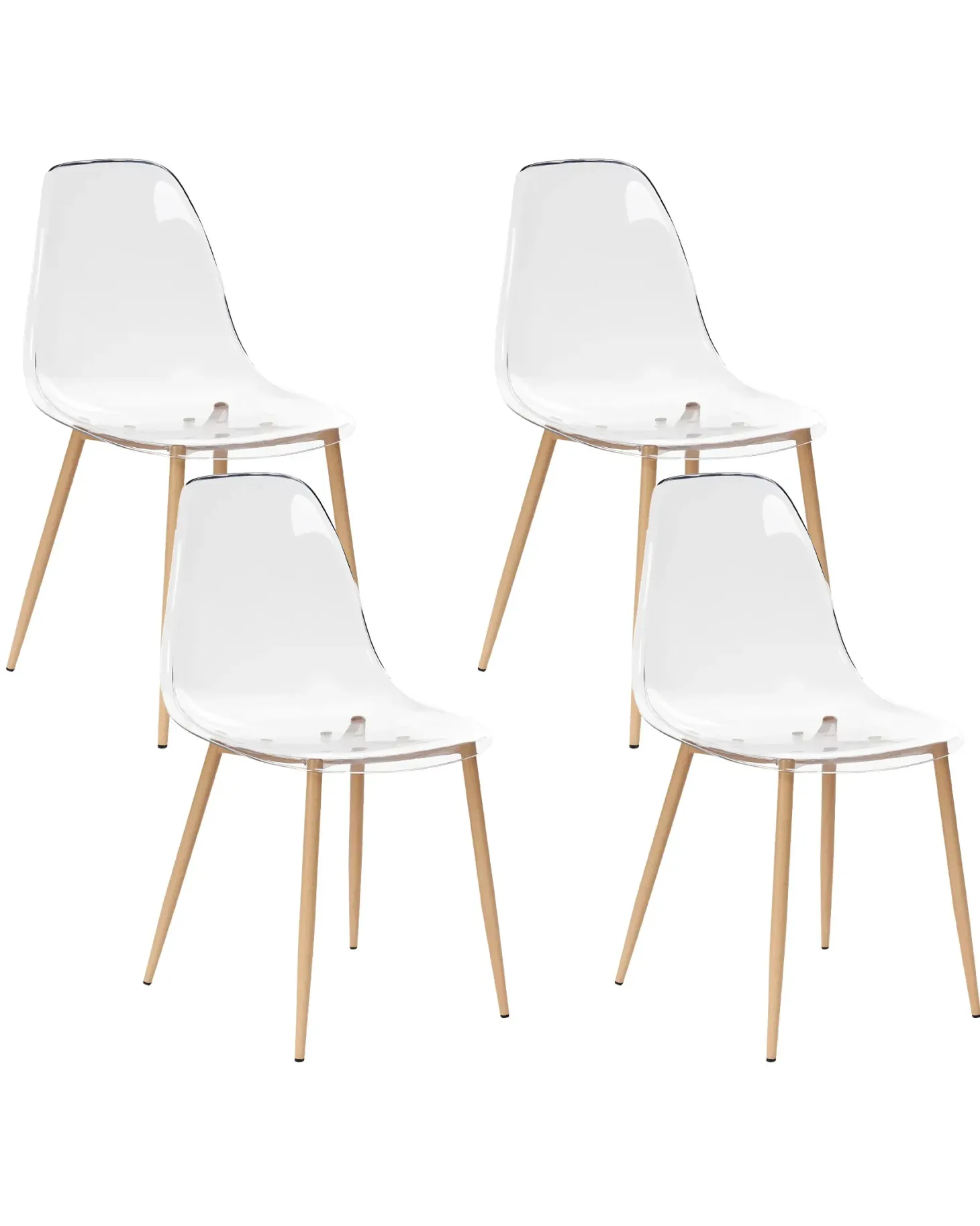 Sæt med 4 spisebordsstole TAKILMA Transparent