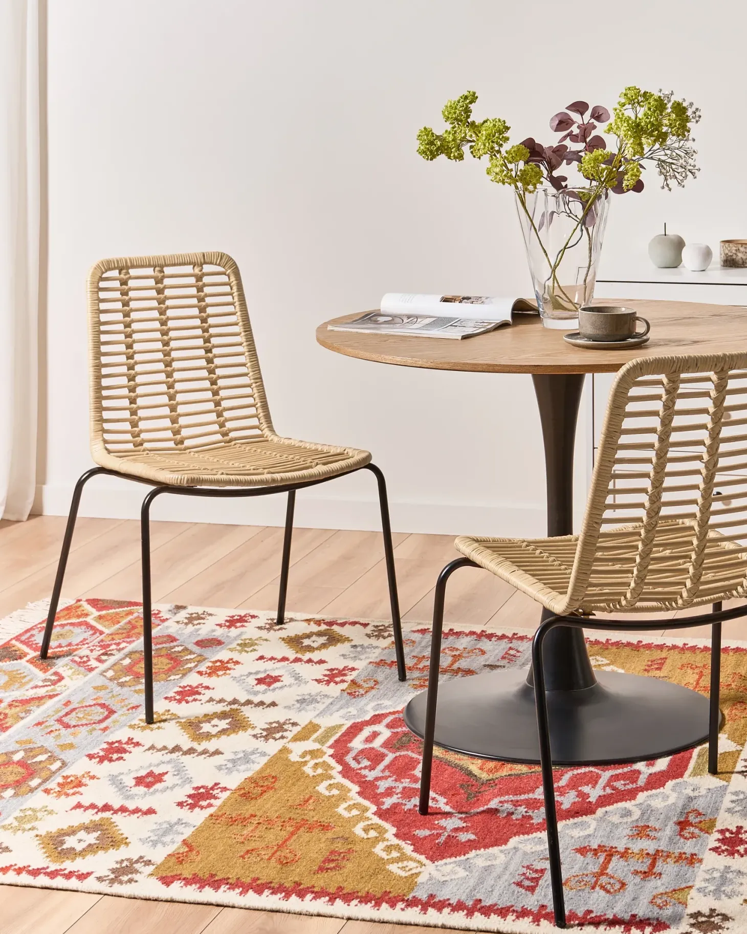 Sæt med 2 spisebordsstole TAOS Rattan Naturlig