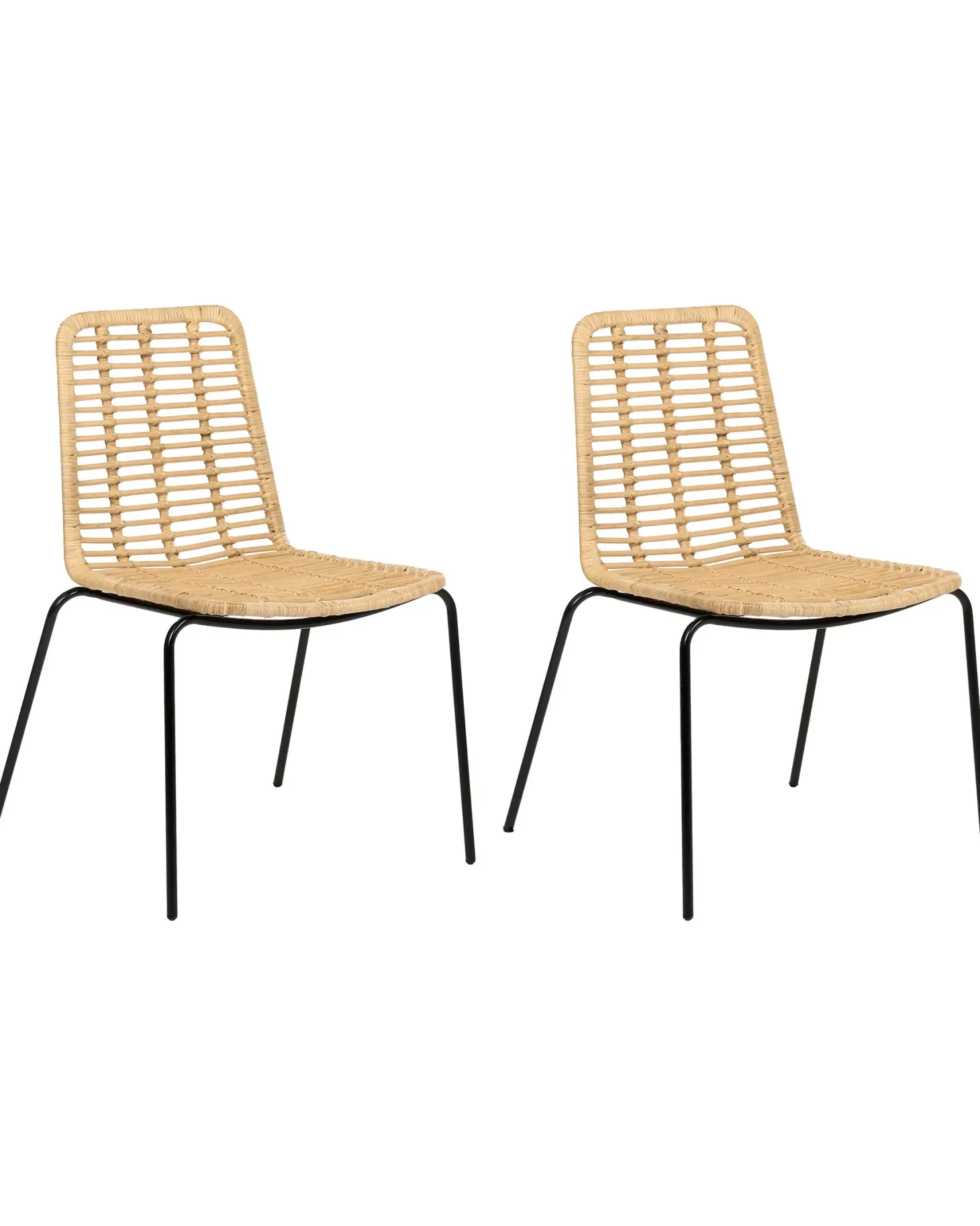 Sæt med 2 spisebordsstole TAOS Rattan Naturlig