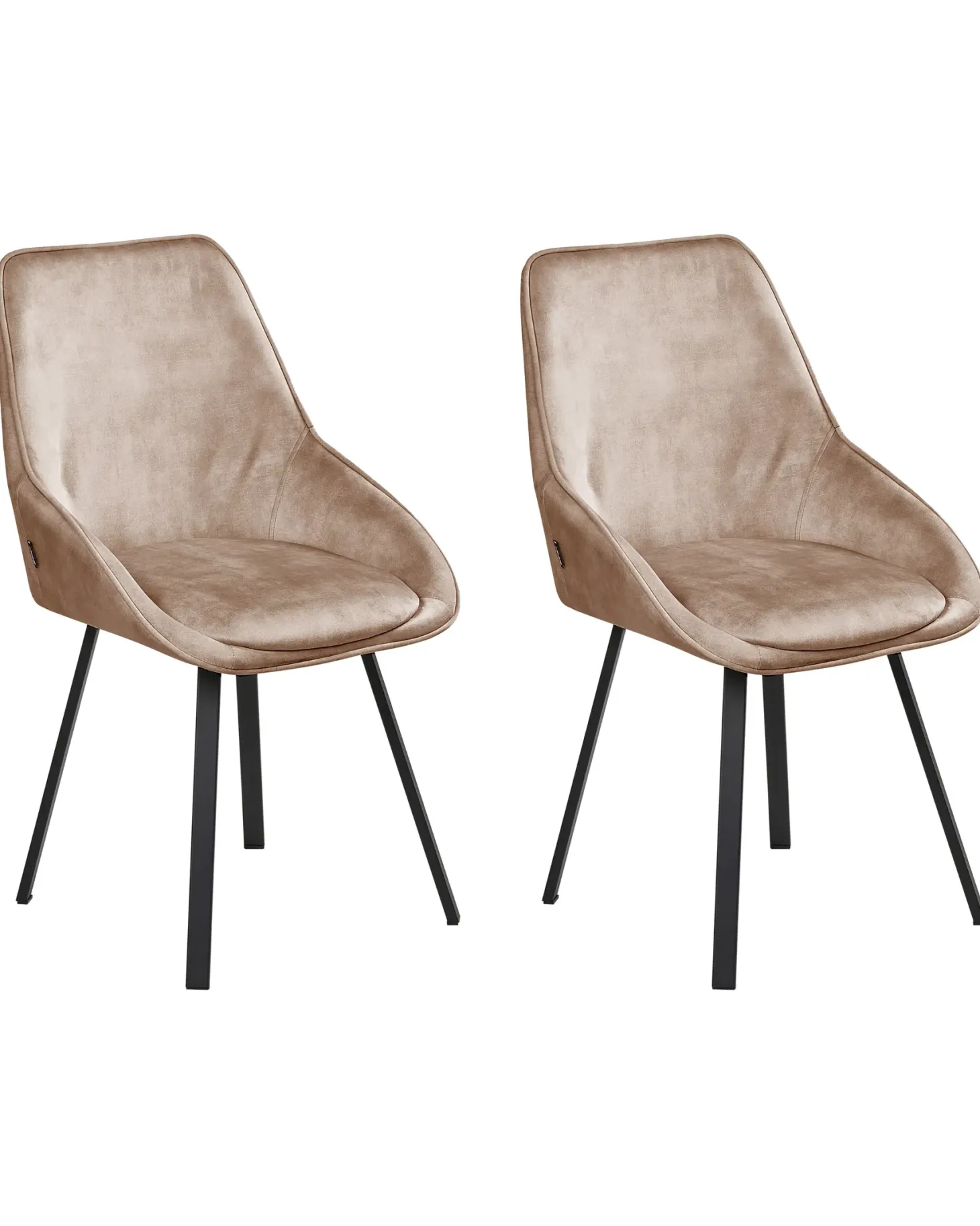 Sæt med 2 spisebordsstole TERLTON Velour Beige