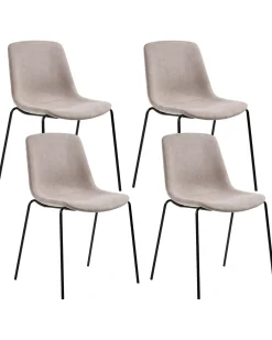 Sæt med 4 spisebordsstole TILLER Beige