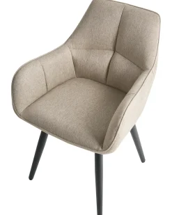 Sæt med 2 spisebordsstole TIRANO Kunstlinned Beige