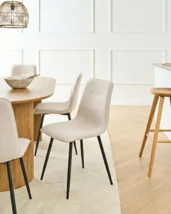 Sæt med 4 spisebordsstole TUSCOLA Lys Beige