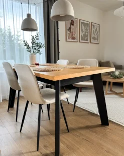 Sæt med 4 spisebordsstole TUSCOLA Lys Beige
