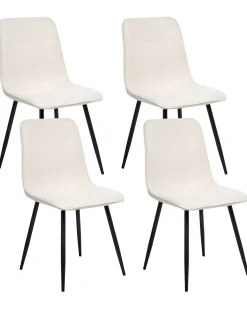 Sæt med 4 spisebordsstole TUSCOLA Lys Beige