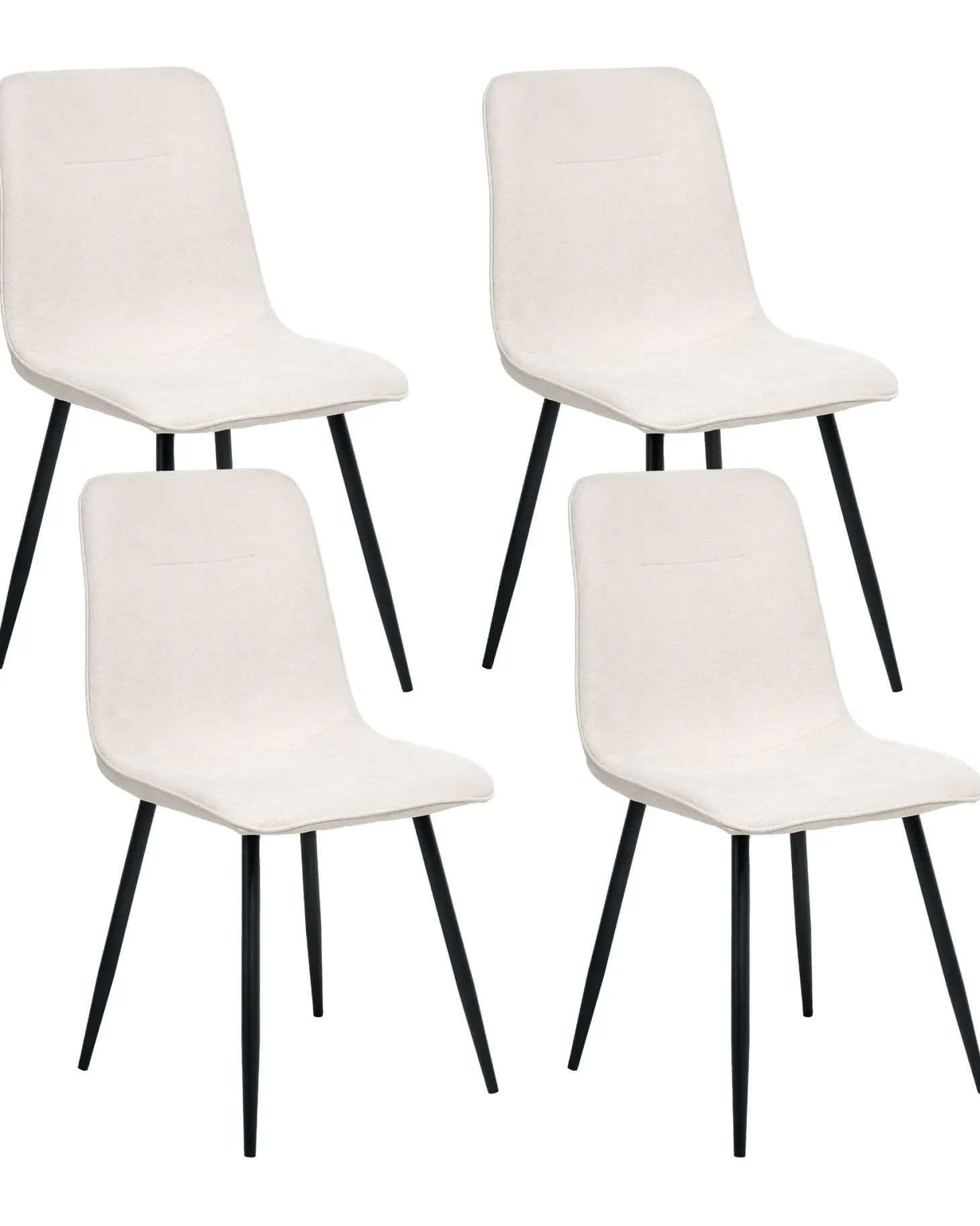 Sæt med 4 spisebordsstole TUSCOLA Lys Beige