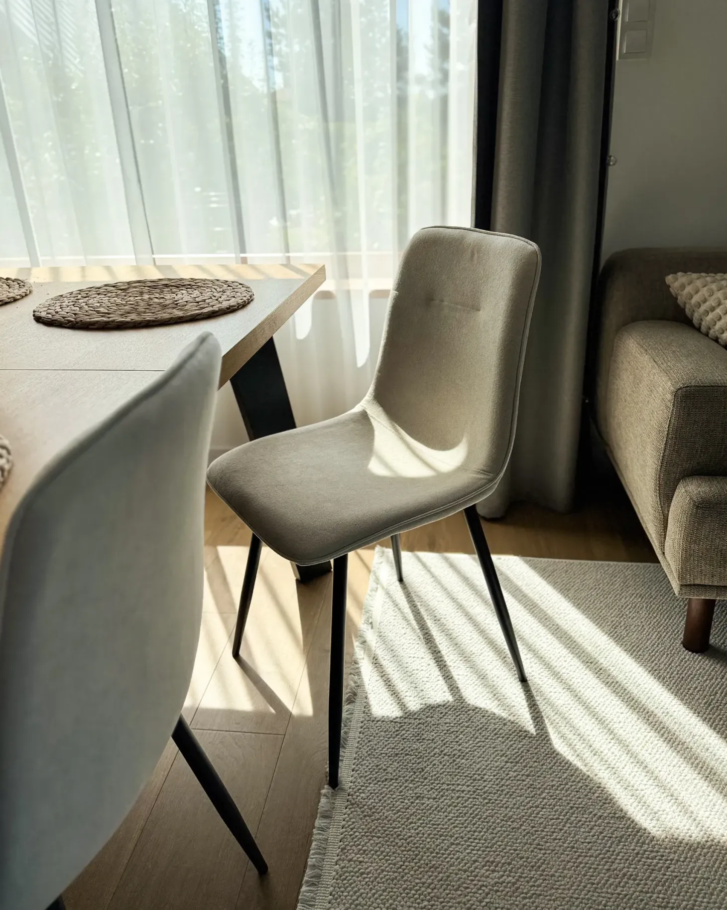 Sæt med 4 spisebordsstole TUSCOLA Lys Beige