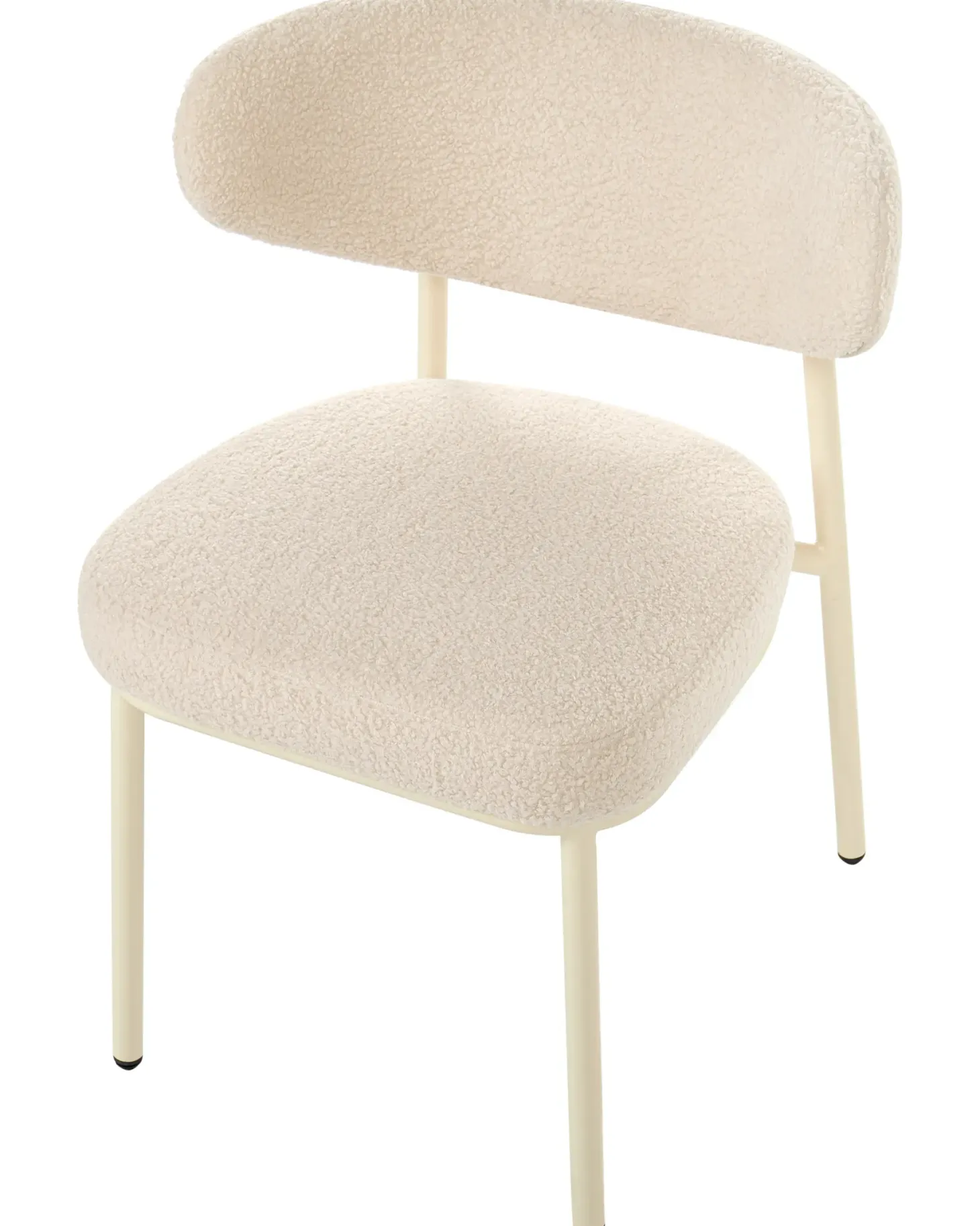 Sæt med 2 spisebordsstole UNITY Boucle Lys Beige