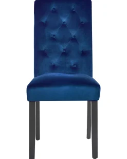 Sæt med 2 spisebordsstole VELVA Velour Mørkeblå