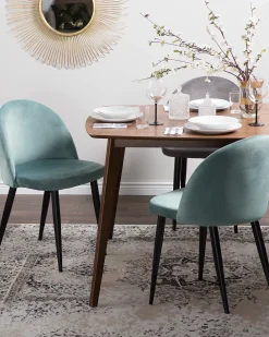 Sæt med 2 spisebordsstole VISALIA Velour Mintgrøn