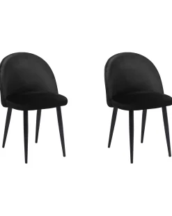 Sæt med 2 spisebordsstole VISALIA Velour Sort