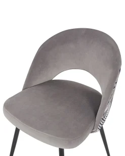 Sæt med 2 spisebordsstole VIVIAN Velour Grå