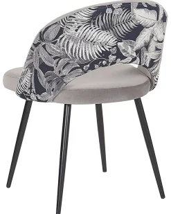 Sæt med 2 spisebordsstole VIVIAN Velour Grå
