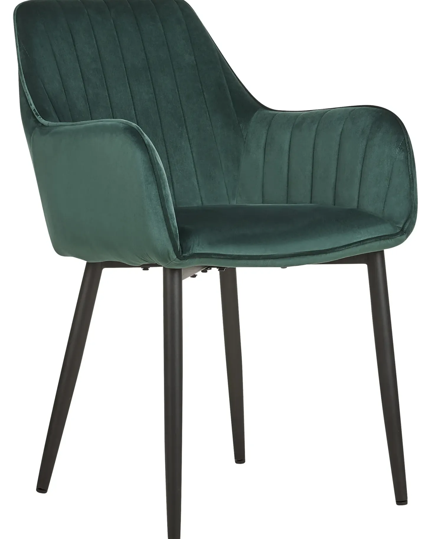 Sæt med 2 spisebordsstole WELLSTON Velour Mørkegrøn