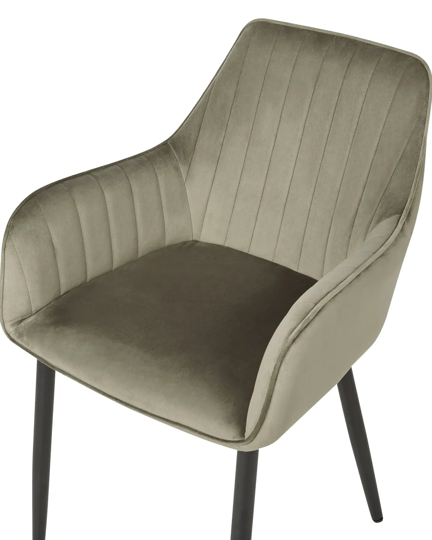 Sæt med 2 spisebordsstole WELLSTON Velour Olivengrøn