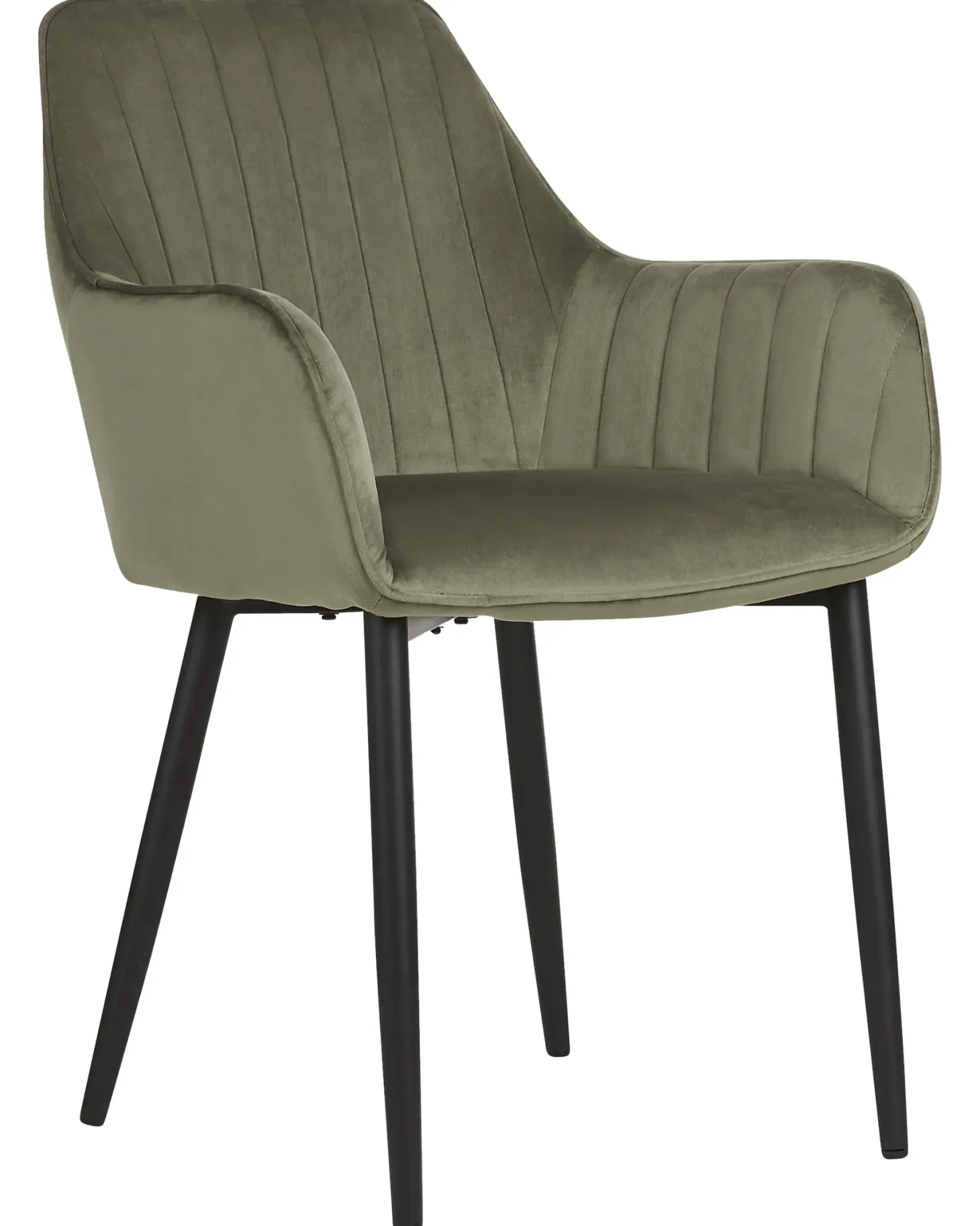 Sæt med 2 spisebordsstole WELLSTON Velour Olivengrøn