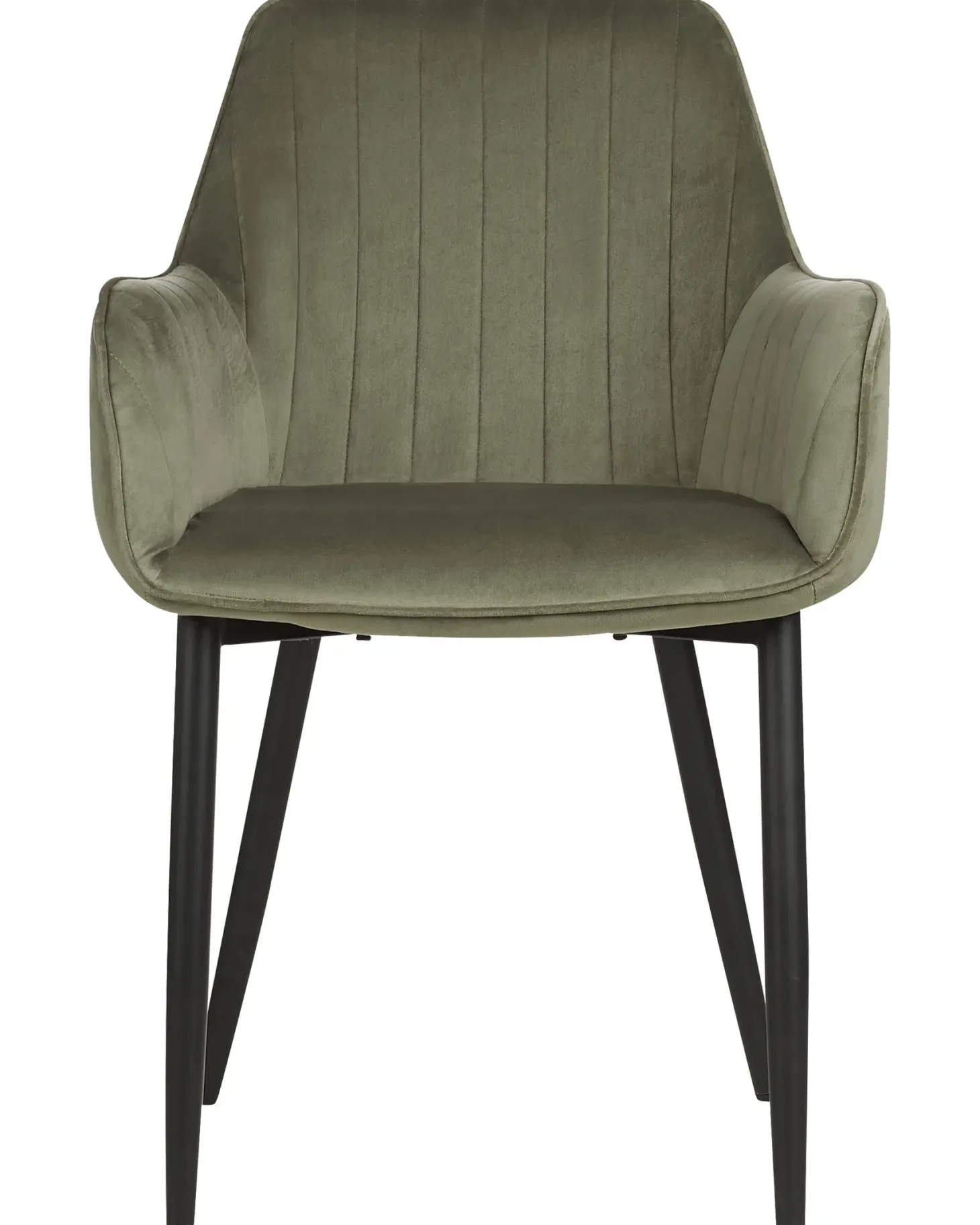 Sæt med 2 spisebordsstole WELLSTON Velour Olivengrøn