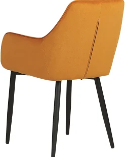 Sæt med 2 spisebordsstole WELLSTON Velour Orange