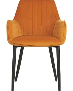 Sæt med 2 spisebordsstole WELLSTON Velour Orange