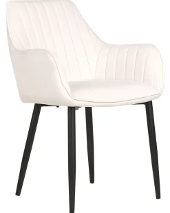 Sæt med 2 spisebordsstole WELLSTON Velour Cremehvid