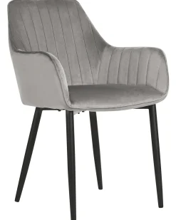 Sæt med 2 spisebordsstole WELLSTON Velour Mørkegrå