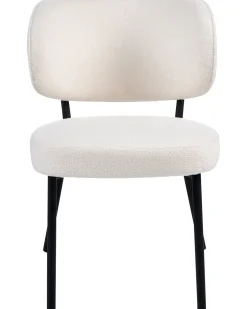 Sæt med 2 spisebordsstole WONDER Boucle Cremehvid