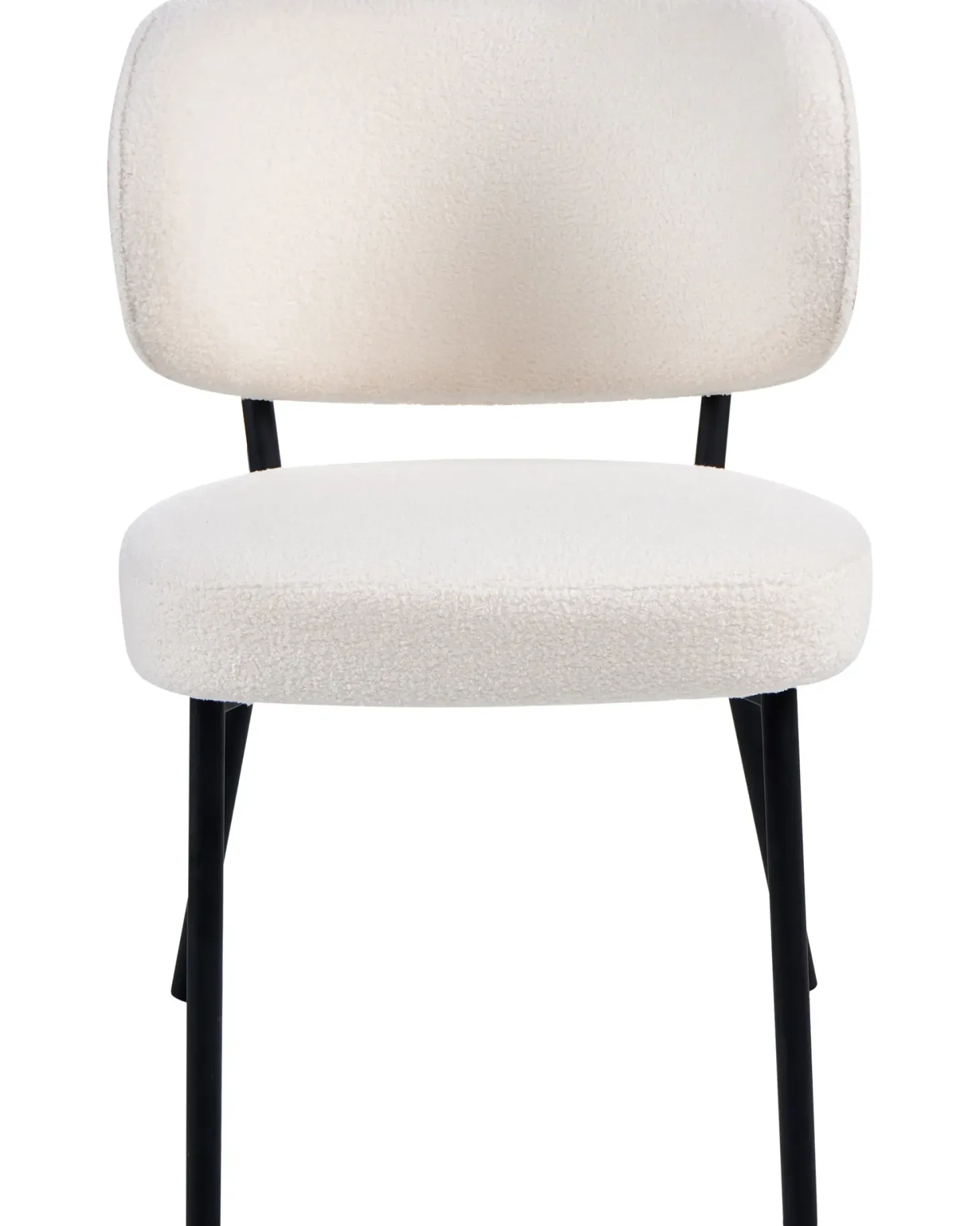 Sæt med 2 spisebordsstole WONDER Boucle Cremehvid