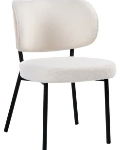 Sæt med 2 spisebordsstole WONDER Boucle Cremehvid