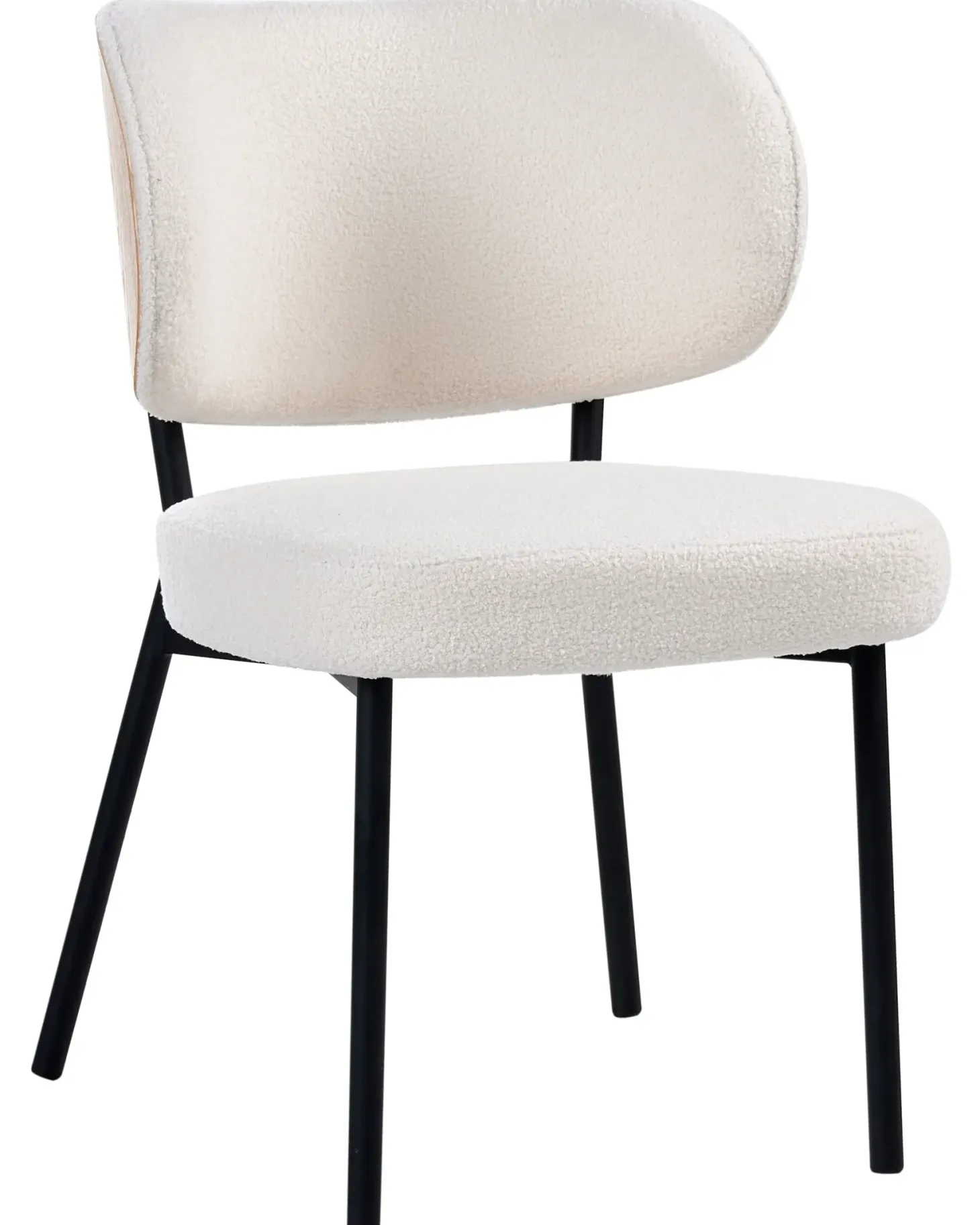 Sæt med 2 spisebordsstole WONDER Boucle Cremehvid