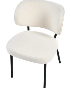 Sæt med 2 spisebordsstole WONDER Boucle Cremehvid