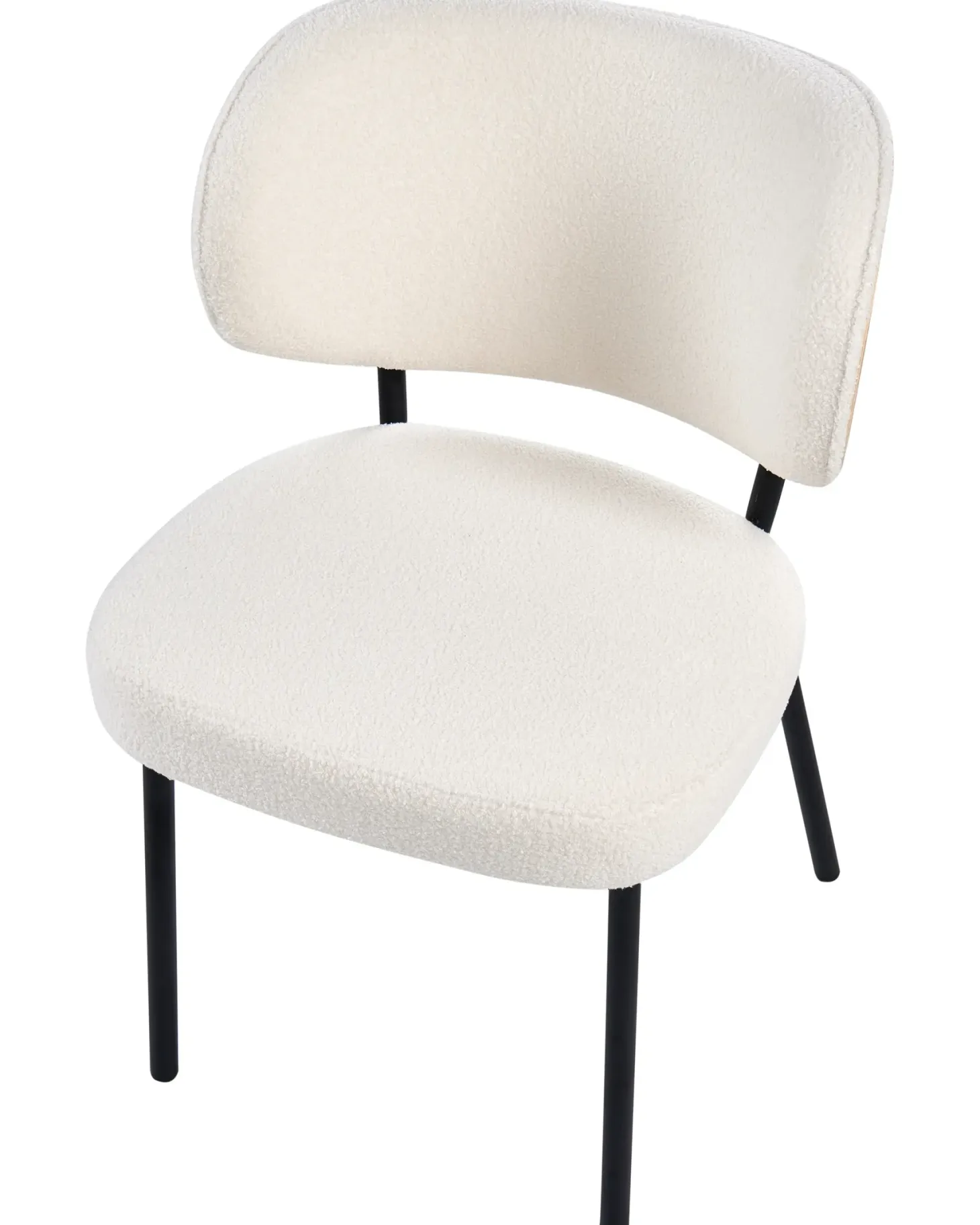Sæt med 2 spisebordsstole WONDER Boucle Cremehvid