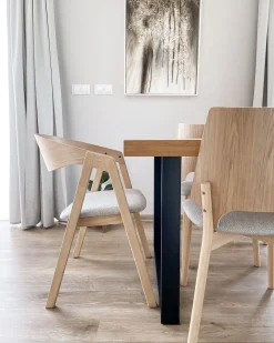 Sæt med 2 spisebordsstole YUBA Træ Lysegrå
