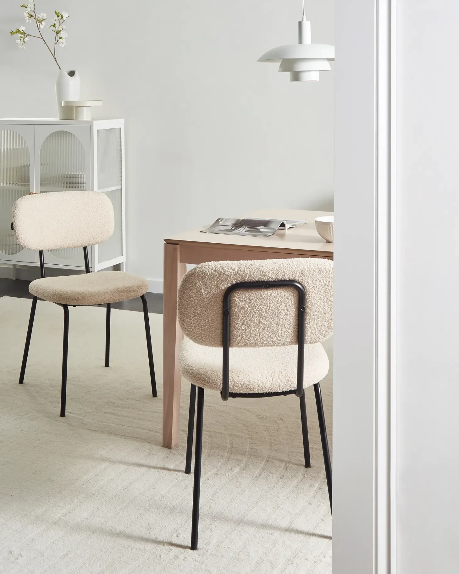 Sæt med 2 stole ADAIR Boucle Beige