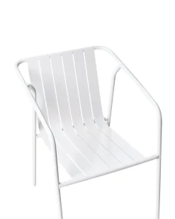 Sæt med 4 stole med puder ASCIANO Metal Hvid
