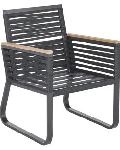 Sæt med 2 stole med puder CANETTO Metal Sort