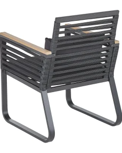 Sæt med 2 stole med puder CANETTO Metal Sort