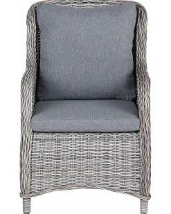 Sæt med 2 stole med puder CASCAIS PE-rattan Grå