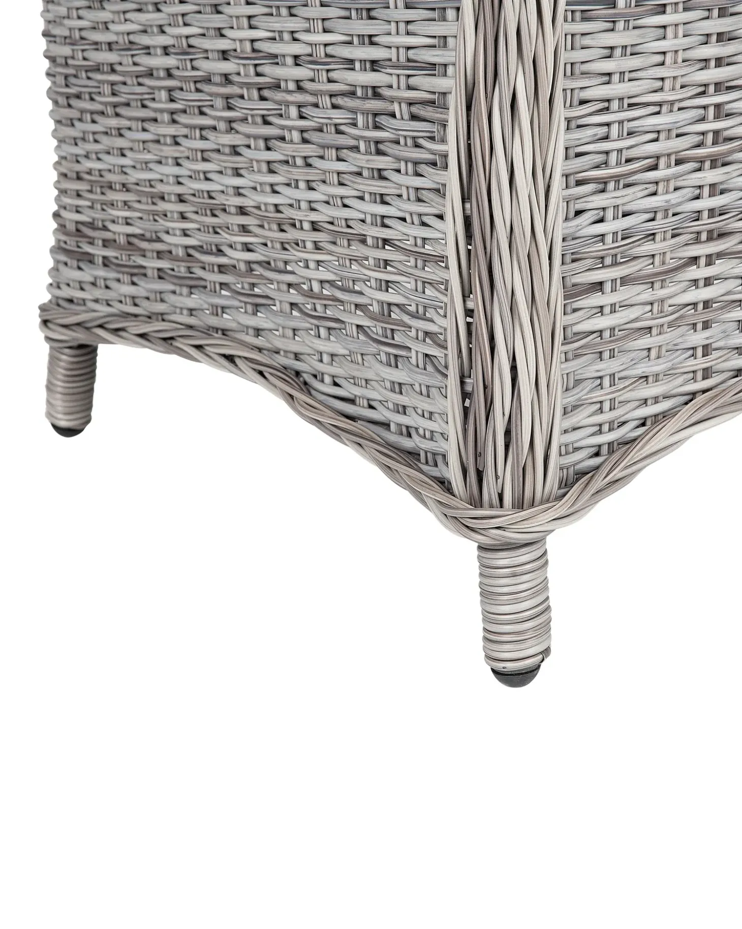 Sæt med 2 stole med puder CASCAIS PE-rattan Grå