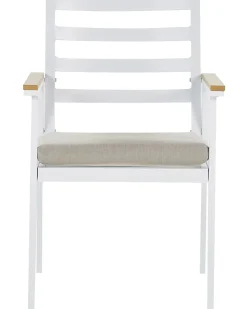Sæt med 4 stole med puder CAVOLI Metal Beige