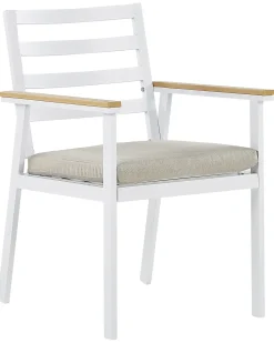 Sæt med 4 stole med puder CAVOLI Metal Beige