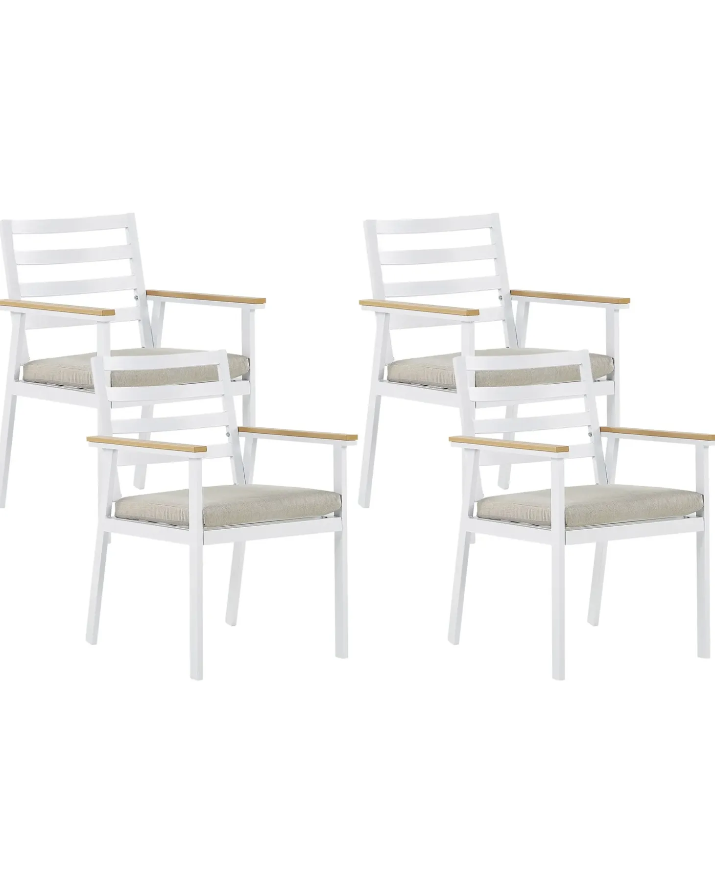 Sæt med 4 stole med puder CAVOLI Metal Beige