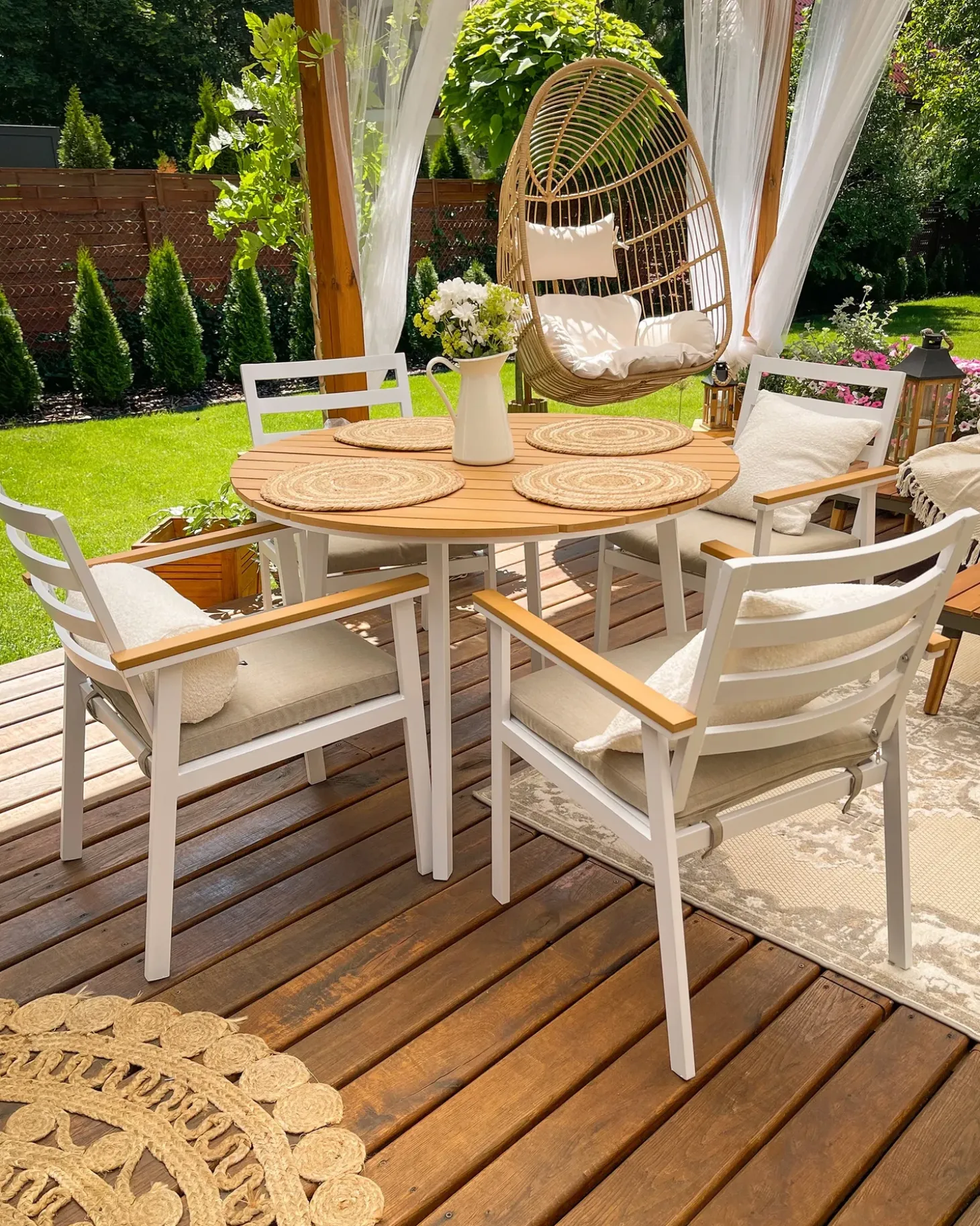 Sæt med 4 stole med puder CAVOLI Metal Beige